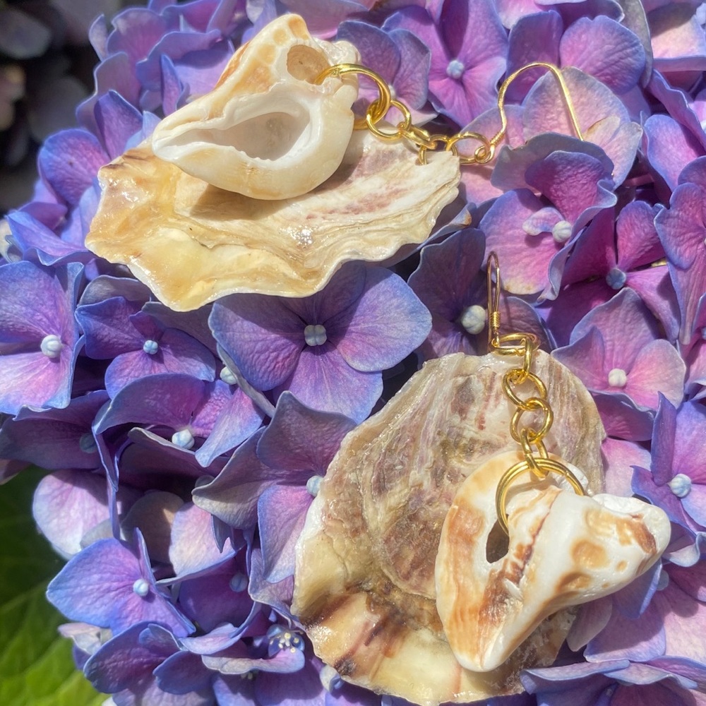 Handmade Shell Earrings - Picture 3 of 7